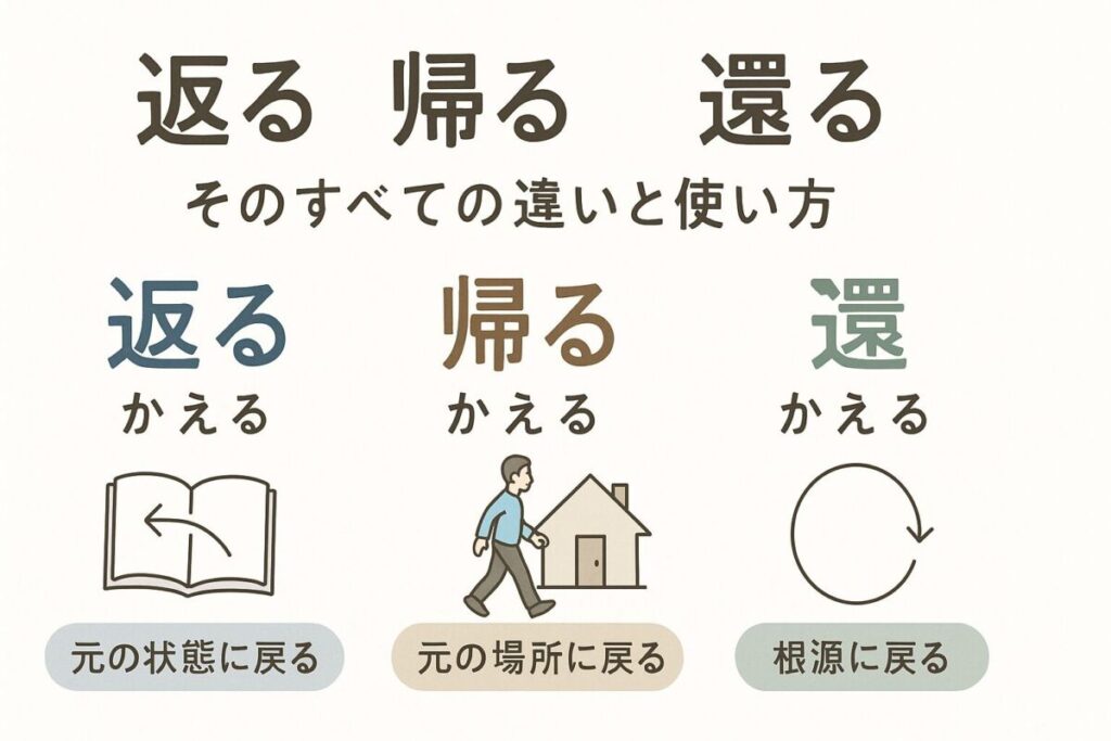 「帰る」「返る」「還る」: そのすべての違いと使い方を簡単解説 - まめ知識・情報ブログ