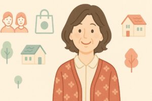 地域の“おばさん”を表す、小母の温かい雰囲気のイラスト