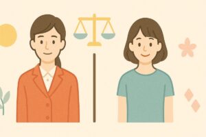 伯母・叔母・小母のフォーマル／カジュアルな使い分けをイメージしたイラスト