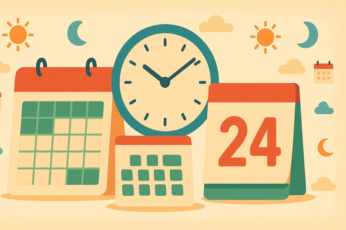 day'sの1日とdaysの複数日を対比したカレンダーのイラスト