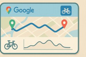 Googleマップの自転車ルートの仕組みを表したイラスト