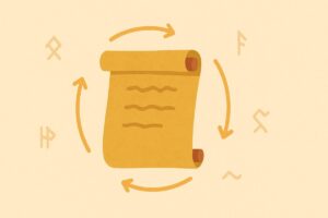 序数1〜3が特別扱いされる歴史的背景を象徴した古文書風アイコンのイラスト