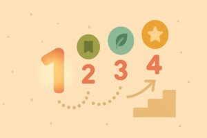 序数の語尾ルールを抽象的に表現したフラットデザインのイラスト