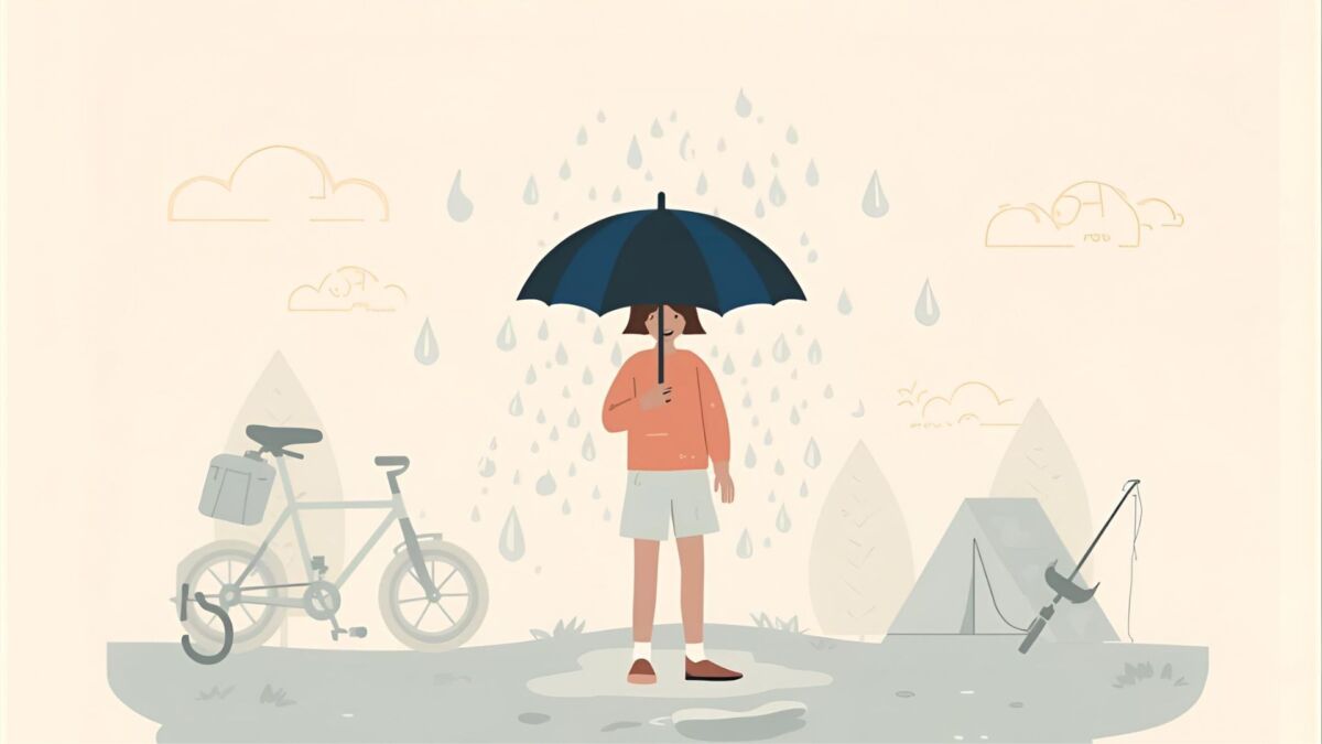 降水量3mmの雨がどれくらい濡れるのかをイメージしやすく示したイラスト