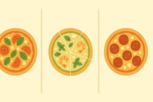 人気のSサイズピザが並んだランキング風イラスト