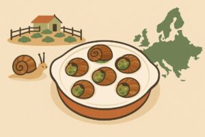 サイゼリヤのエスカルゴ基本情報を示すイメージイラスト