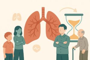 息止めの重要性と年齢別の違いを象徴するイラスト