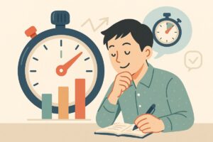 息止めの平均と自分の記録を比べるイラスト