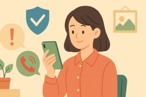 通知不可能の電話の被害例と成功した対策を対比するイラスト