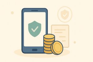 スマートフォンと通話料金のリスクを表すイラスト